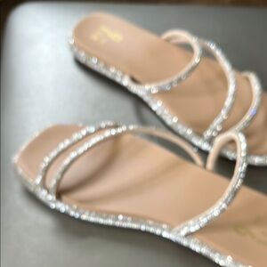Mix No. 6 Silver and Cream Rhinestone Sandals